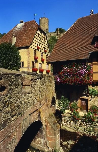 Stone Bridge in Kaysersberg, Alsace, France