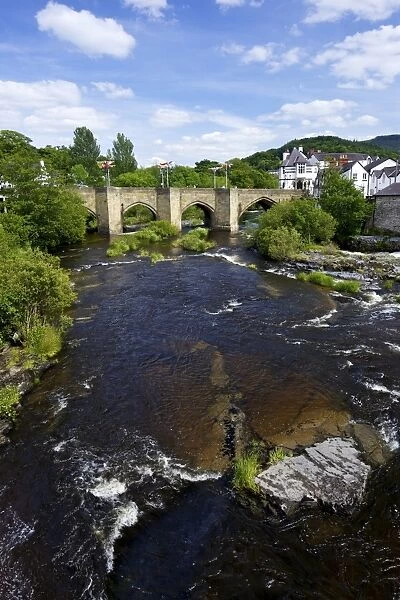 Stone bridge across the river Dee, first constructed in 1345 by John Trevor I