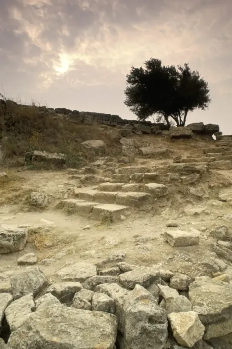 Framed Print : Stone carriage ramp from Homeric period Framed Print : Stone carriage ramp from Homeric period