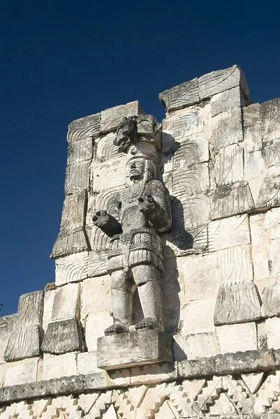 Stone carved Atlantes figures on the back of El Palacio de las Mascarones