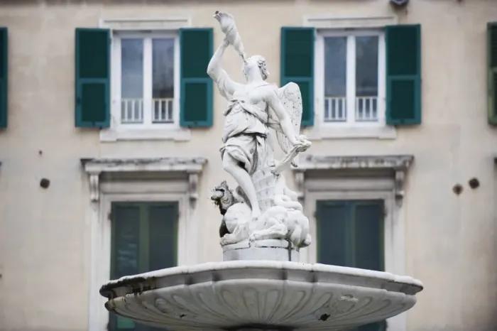 Framed Print : Stone carved statue in the old town, UNESCO World Heritage Site, Genoa (Genova) Framed Print : Stone carved statue in the old town, UNESCO World Heritage Site, Genoa (Genova)