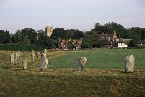 Stone circle at Avebury, UNESCO World Heritage Site, Wiltshire, England