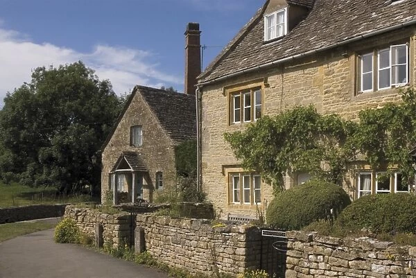 Stone cottages, Lower Slaughter, The Cotswolds, Gloucestershire, England
