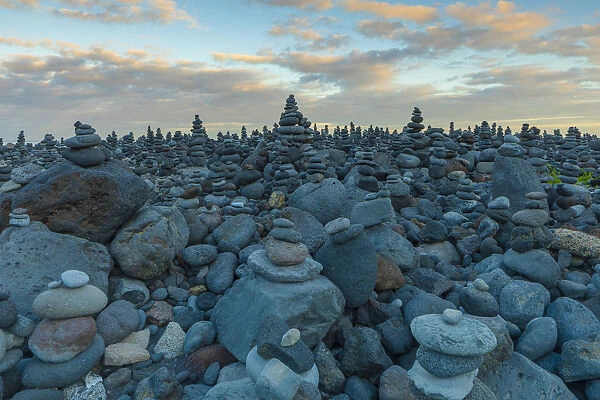 Stone Displays at Playa Jardin, Puerto de la Cruz, Tenerife, Canary Islands, Spain