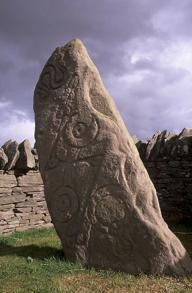 Stone with Pictish and early Christian symbols