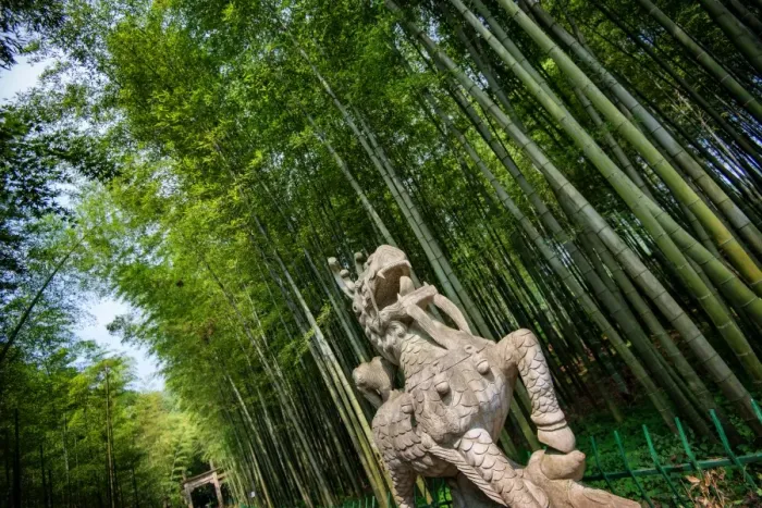Framed Print : Stone Qi Ling statue, a mythical lion, at YunQi Bamboo Forest in Hangzhou, Zhejiang, China, Asia Framed Print : Stone Qi Ling statue, a mythical lion, at YunQi Bamboo Forest in Hangzhou, Zhejiang, China, Asia