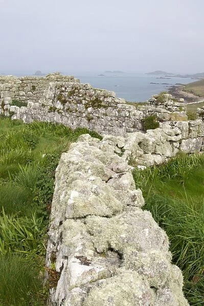 Stone walls, Samson, Isles of Scilly, United Kingdom, Europe