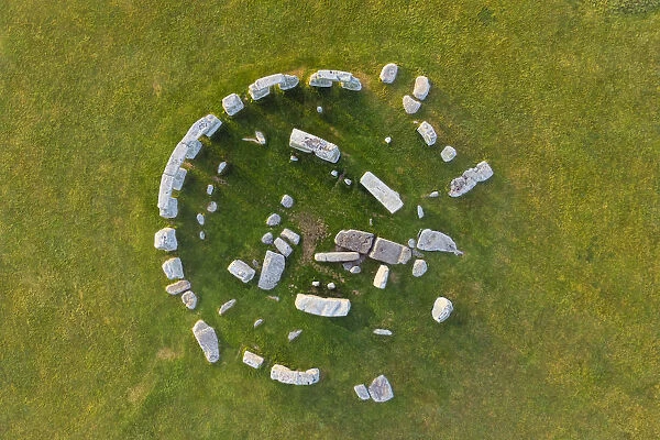 Stonehenge viewed from above, UNESCO World Heritage Site, Salisbury Plain, Wiltshire