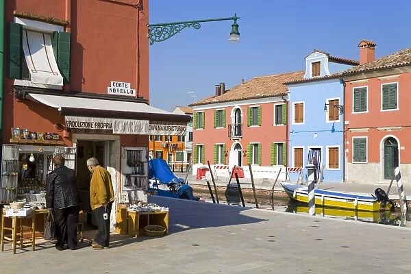 Store on Corte Novello, Burano Island, Venice, Veneto, Italy, Europe