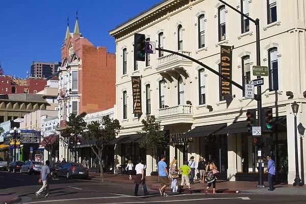 Stores on Fifth Avenue in the Gaslamp Quarter, San Diego, California, United States of America