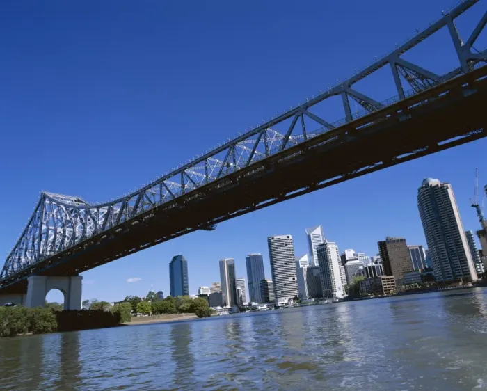 Framed Print : The Storey Bridge and city skyline across the Brisbane River, Brisbane Framed Print : The Storey Bridge and city skyline across the Brisbane River, Brisbane