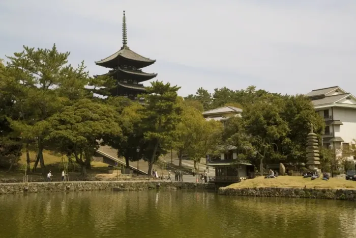 Framed Print : Five Storey Pagoda and Sarusawa Pond, Nara, Japan, Asia Framed Print : Five Storey Pagoda and Sarusawa Pond, Nara, Japan, Asia