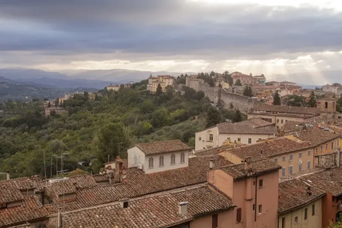 Framed Print : Storm clouds clearning over Perugias historic centre, Perugia, Umbria, Italy, Europe Framed Print : Storm clouds clearning over Perugias historic centre, Perugia, Umbria, Italy, Europe