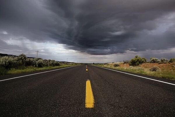 Stormy sky over Highway 98 West, Arizona, United States of America, North America