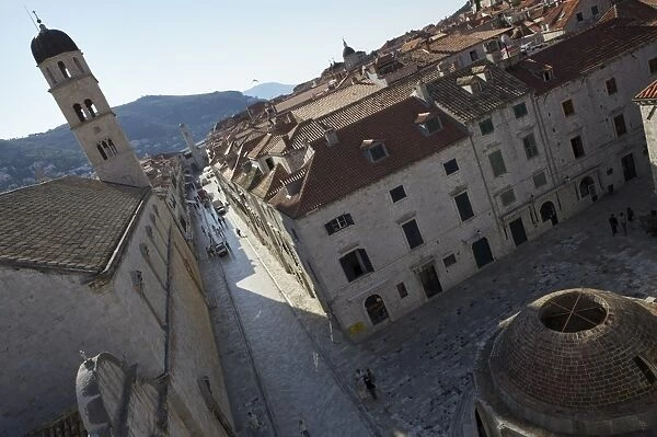 Stradun, the main street in Dubrovnik, Dalmatia, Croatia, Europe