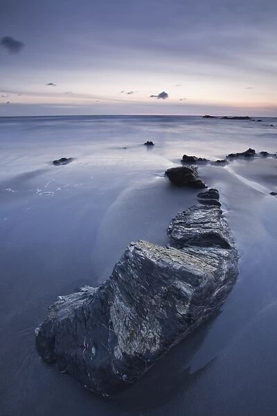 The Strangles beach on the north Cornwall coastline at sunset, Cornwall, England, United Kingdom, Europe