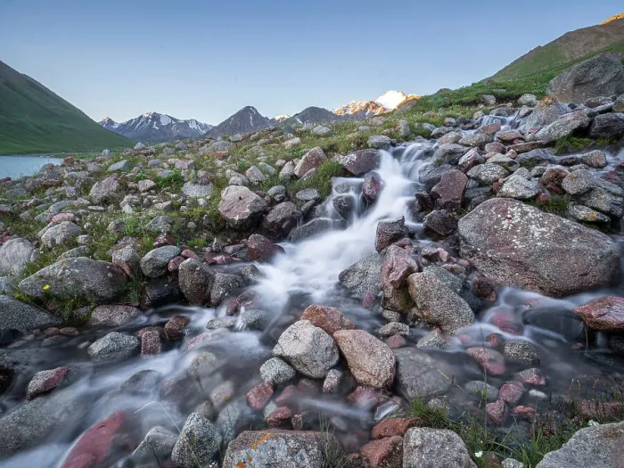 Framed Print : A stream flowing down towards Kol-Ukok lake in the mountains of Kyrgyzstan, Central Asia, Asia Framed Print : A stream flowing down towards Kol-Ukok lake in the mountains of Kyrgyzstan, Central Asia, Asia