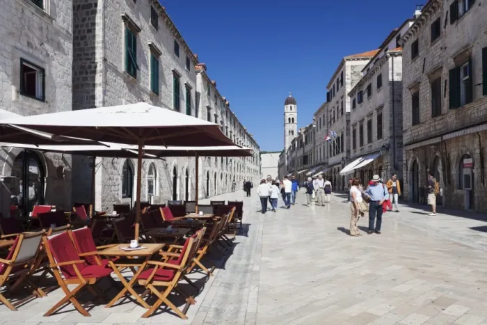 Framed Print : Street cafe on the main road Placa Stradun, Old Town, UNESCO World Heritage Site, Dubrovnik, Dalmatia, Croatia, Europe Framed Print : Street cafe on the main road Placa Stradun, Old Town, UNESCO World Heritage Site, Dubrovnik, Dalmatia, Croatia, Europe