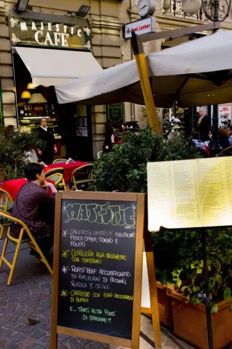 Framed Print : Street cafe, Milan, Lombardy, Italy, Europe Framed Print : Street cafe, Milan, Lombardy, Italy, Europe