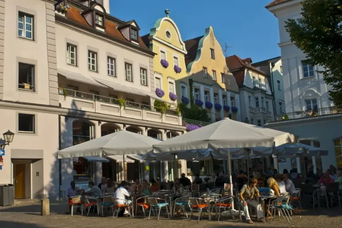 Framed Print : Street cafe, Regensburg, Bavaria, Germany, Europe Framed Print : Street cafe, Regensburg, Bavaria, Germany, Europe