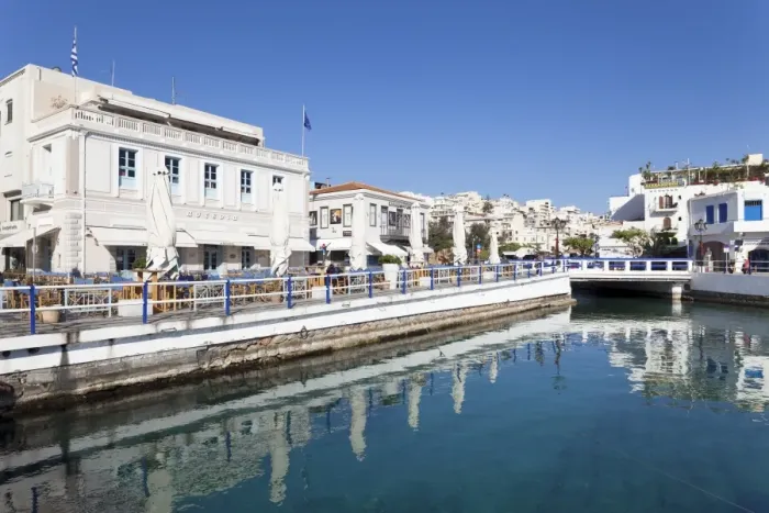 Framed Print : Street cafes at the harbour, Agios Nikolaos, Lasithi, Crete, Greek Islands, Greece, Europe Framed Print : Street cafes at the harbour, Agios Nikolaos, Lasithi, Crete, Greek Islands, Greece, Europe
