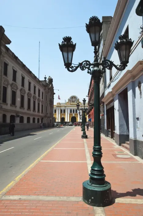 Framed Print : Street near the main train station, Lima, Peru, South America Framed Print : Street near the main train station, Lima, Peru, South America