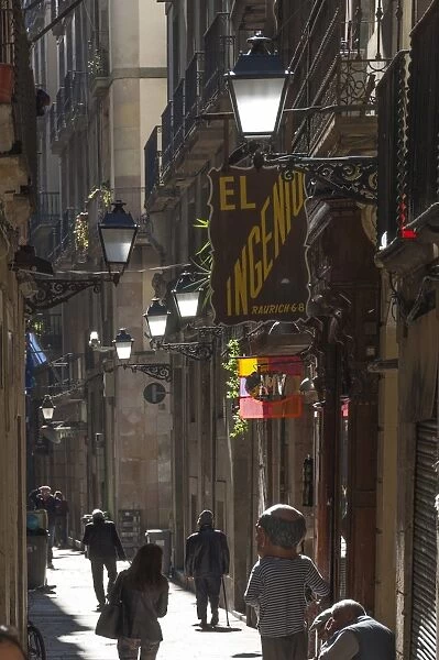Street in the Old City, Barcelona, Catalunya, Spain, Europe