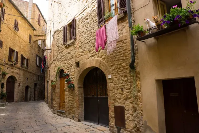Framed Print : Street in old town, Volterra, Tuscany, Italy, Europe Framed Print : Street in old town, Volterra, Tuscany, Italy, Europe