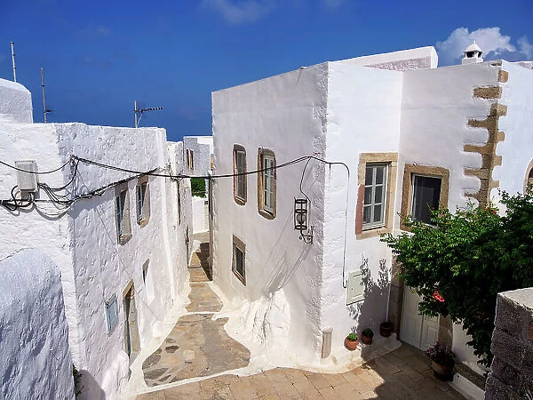Street of Patmos Chora, Patmos Island, Dodecanese, Greek Islands, Greece, Europe