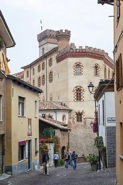 Street scene in Barolo village, Langhe, Cuneo district, Piedmont, Italy, Europe