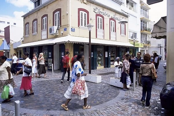 Street scene in centre of Fort de France, Martinique, Lesser Antilles, West Indies