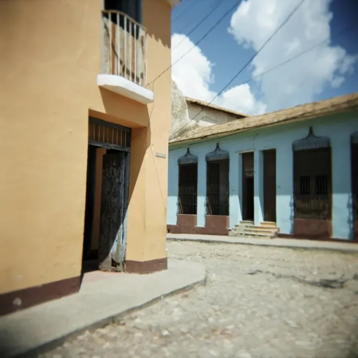 Framed Print : Street scene with colourful houses, Trinidad, Cuba, West Indies, Central America Framed Print : Street scene with colourful houses, Trinidad, Cuba, West Indies, Central America