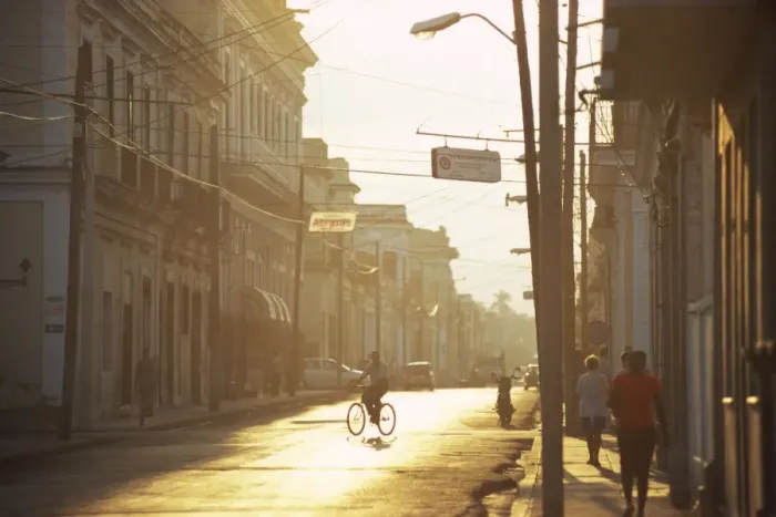Framed Print : Street scene at dawn, Cienfuegos, Cuba, West Indies, Central America Framed Print : Street scene at dawn, Cienfuegos, Cuba, West Indies, Central America