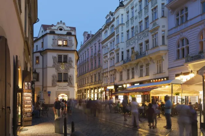 Framed Print : Street scene, Prague, Czech Republic, Europe Framed Print : Street scene, Prague, Czech Republic, Europe