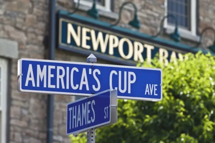 Framed Print : Street sign reflecting Newports sailing and historic heritage at the junction of Americas Cup Avenue and Thames Street in Newport, Rhode Island, New England, United States of America Framed Print : Street sign reflecting Newports sailing and historic heritage at the junction of Americas Cup Avenue and Thames Street in Newport, Rhode Island, New England, United States of America