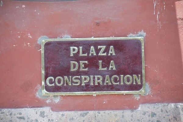 Street sign, San Miguel de Allende (San Miguel), Guanajuato State, Mexico, North America