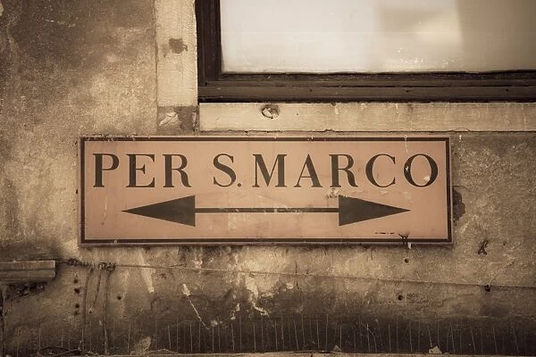 Street sign, Venice, UNESCO World Heritage Site, Veneto, Italy, Europe