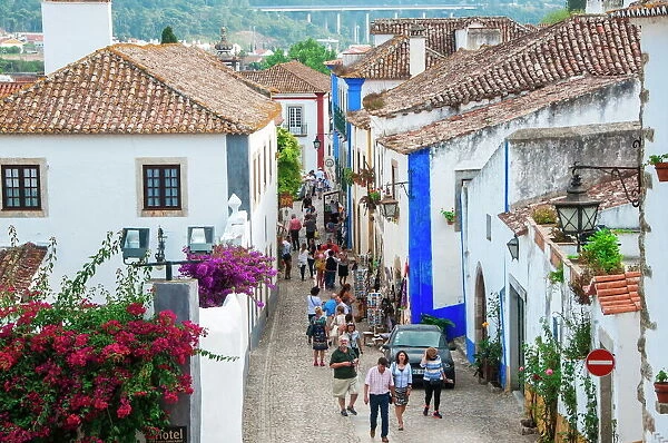 Streets, Obidos, Estremadura, Portugal, Europe