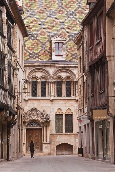 The streets of old Dijon and Hotel Aubriot, Dijon, Burgundy, France, Europe