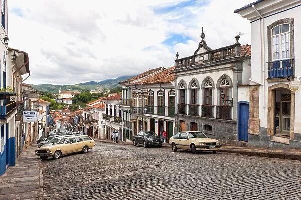 Streets, Ouro Preto, UNESCO World Heritage Site, Minas Gerais, Brazil, South America