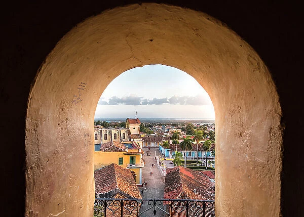 The streets and rooftops of historic Trinidad at sunset, Trinidad, Cuba, Central America