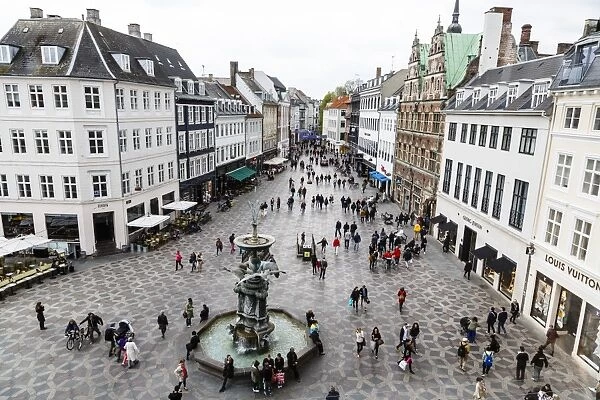 Stroget, the main pedestrian shopping street, Copenhagen, Denmark, Scandinavia, Europe