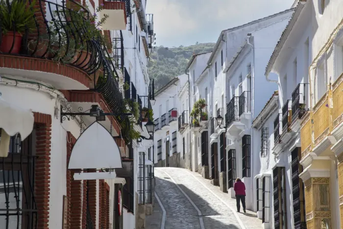 Framed Print : Out for a stroll in Zahara de la Sierra, one of the whitewashed towns of Andalusia, Spain, Europe Framed Print : Out for a stroll in Zahara de la Sierra, one of the whitewashed towns of Andalusia, Spain, Europe