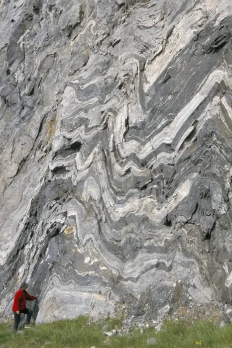 Framed Print : Strong folding in garnet gneiss Framed Print : Strong folding in garnet gneiss