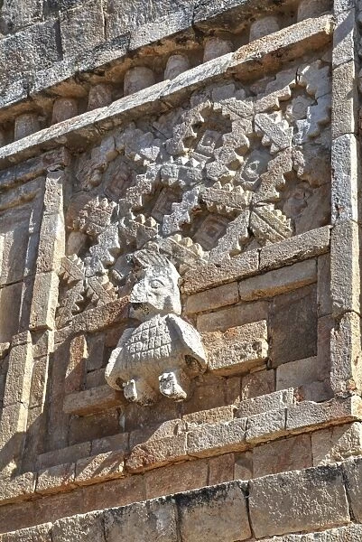 Stucco relief, Nuns Quadrangle, Uxmal, Mayan archaeological site, UNESCO World Heritage Site