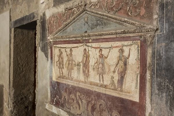 Stuccoed and frescoed lararium, Thermopolium of Vetutius Placidus, Pompeii, UNESCO