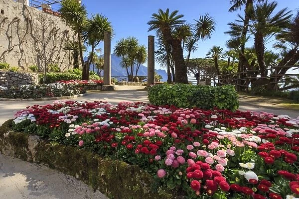 Stunning Gardens of Villa Rufolo in spring, Ravello, Amalfi Coast, UNESCO World Heritage Site
