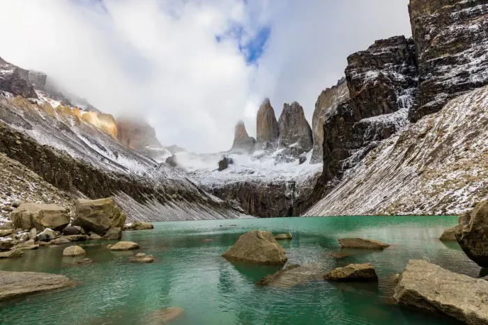Framed Print : Stunning scenery of Glacial Lakes in Patagonia, Chile, South America Framed Print : Stunning scenery of Glacial Lakes in Patagonia, Chile, South America