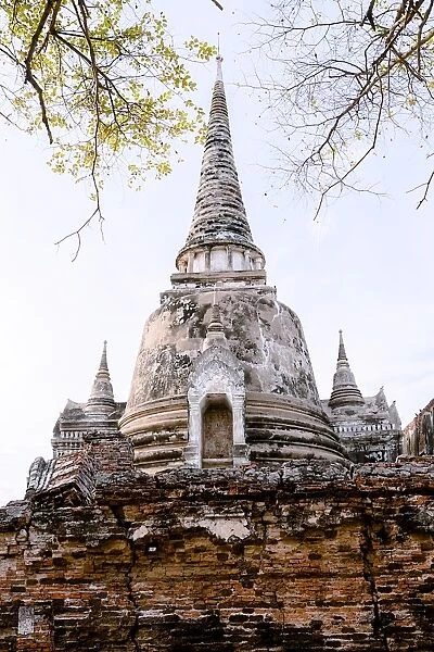 Stupa (Chedi) at Wat Mahathat, Ayutthaya, UNESCO World Heritage Site, Thailand, Southeast Asia