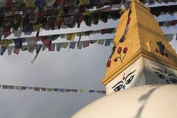 Stupas at the base of Swayambhunath Stupa (Monkey Temple)
